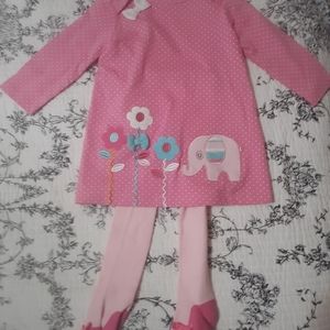 Nursery Rhyme Elephant Dress Tights 6-9M